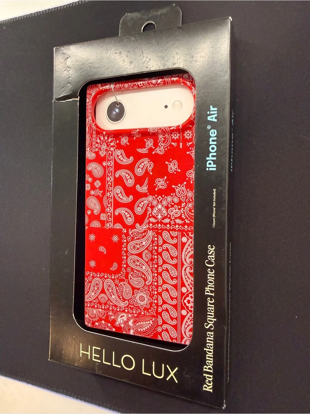 HELLO LUX Red Bandana Square Phone Case Compatible with MagSafe for iPhone Air